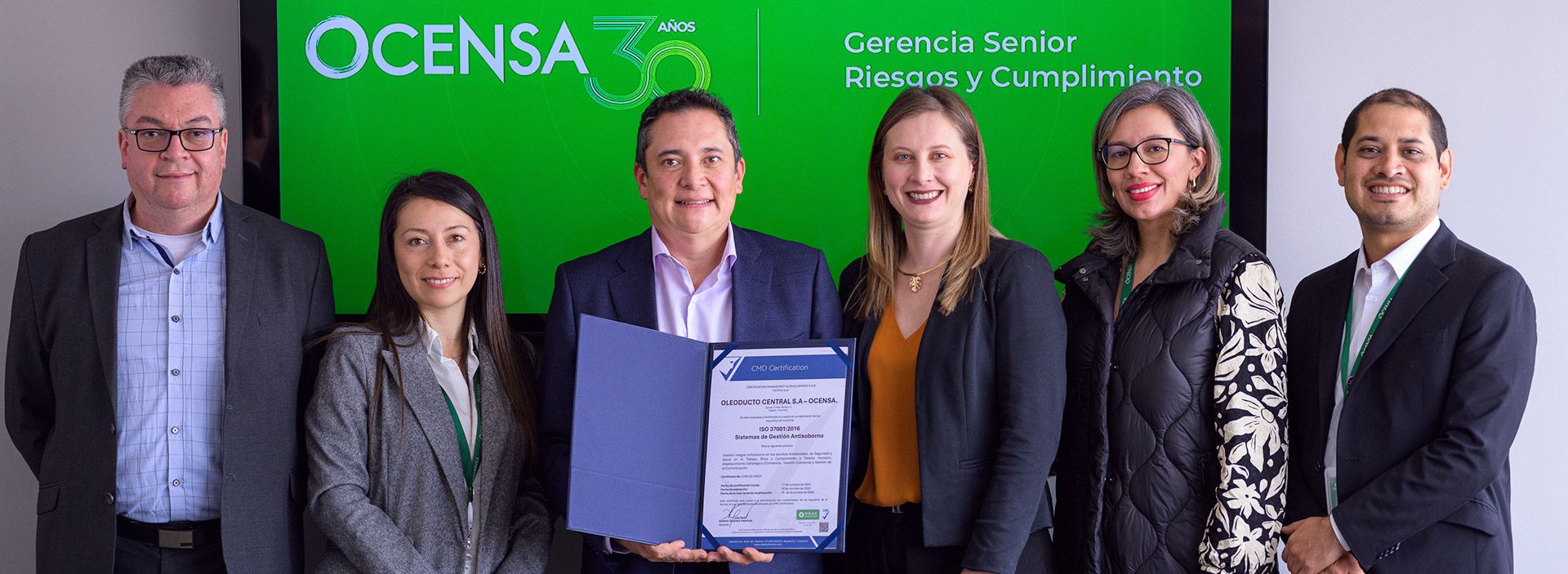 “La ISO 37001: un fuerte compromiso de Ocensa con la integridad y la ética”