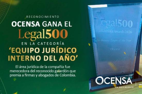Ocensa gana el premio Legal 500 en la categoría ‘Equipo jurídico interno del año’